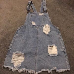 jean overall dress